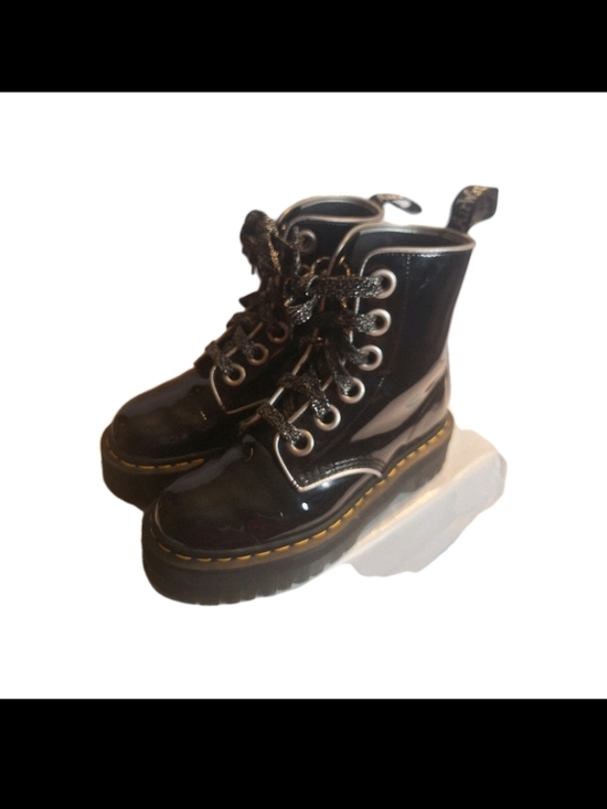 Dr. Martens Shoes - Dr. Martens Molly Black Patent Platform Women's Boots  Slip Resistant. Size 7